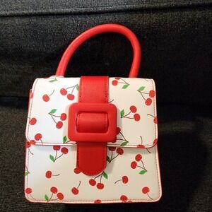 Blush & Crush Red Cherries Mini Cross Body Vegan Bag Cottage Core Bohemian‎